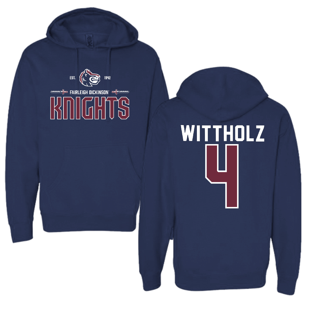 Fairleigh Dickinson University-Metropolitan Campus Volleyball Navy General Hoodie - #4 Samantha Wittholz