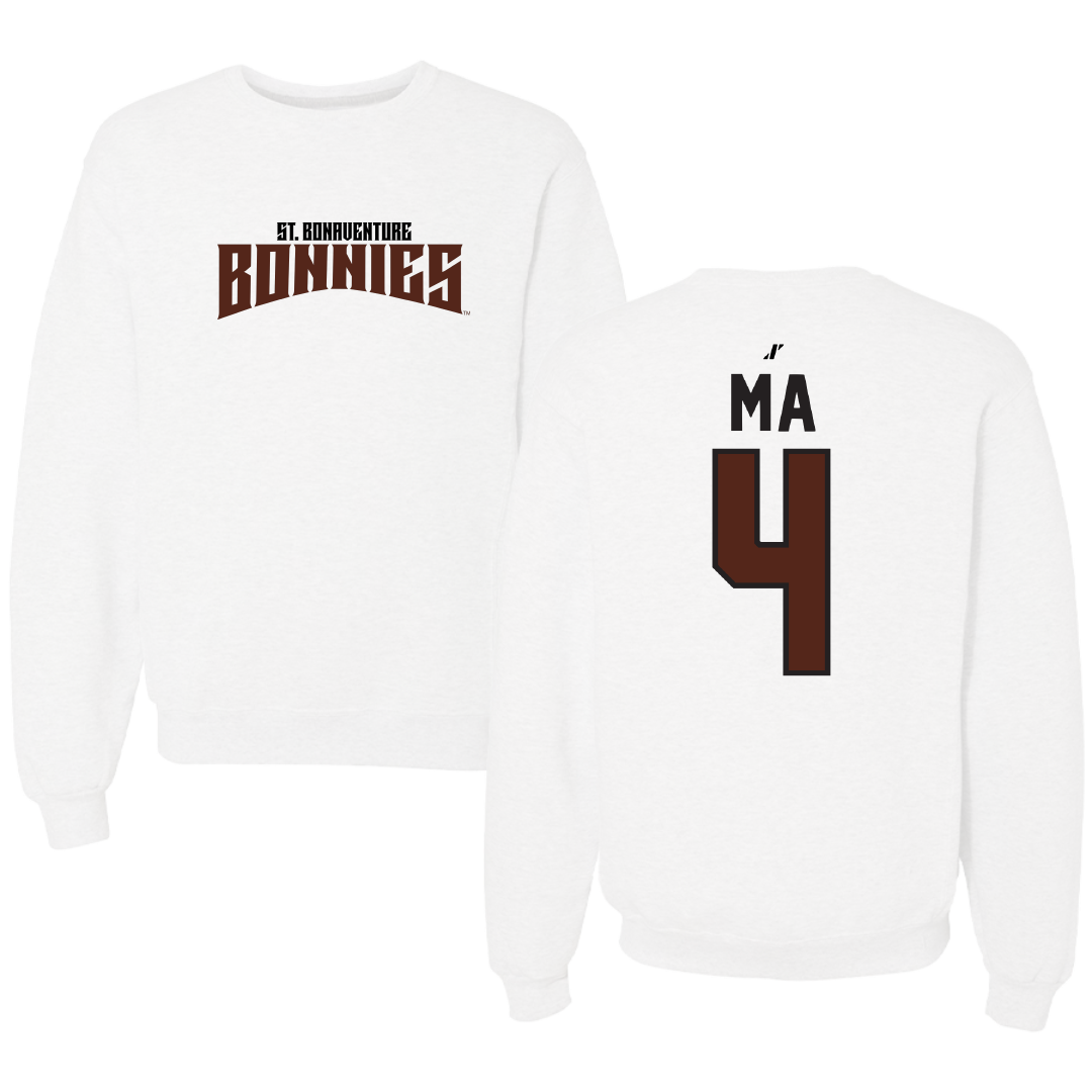 St. Bonaventure University Soccer White Classic Crewneck - #4 Lilly Ma