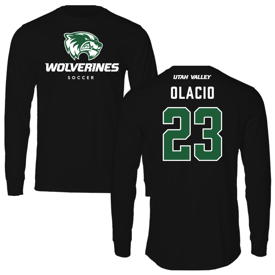 Utah Valley University Soccer Black Performance Long Sleeve - #23 Leon Olacio