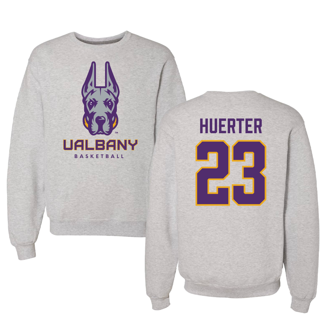University at Albany Basketball Gray Crewneck - #23 Meghan Huerter
