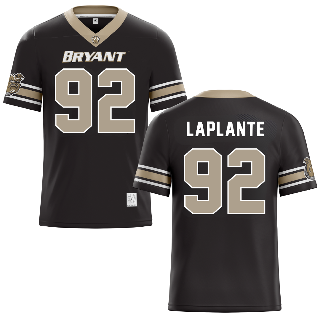 Bryant University Black Football Jersey - #92 Nathan LaPlante