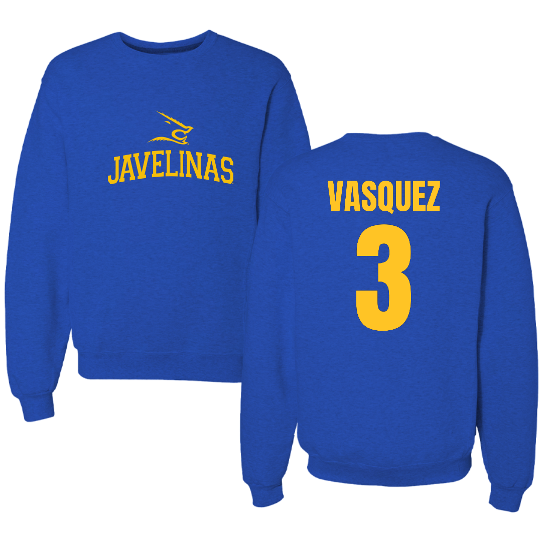Texas A&M University-Kingsville Beach Volleyball Blue Crewneck - #3 Kalani Vasquez