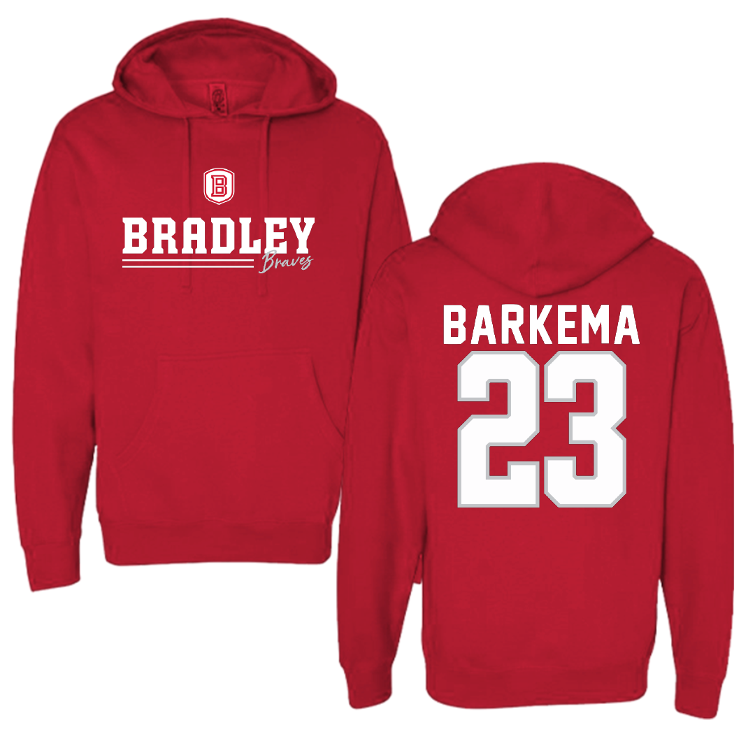 Bradley University Basketball Red General Hoodie - #23 Reagan Barkema