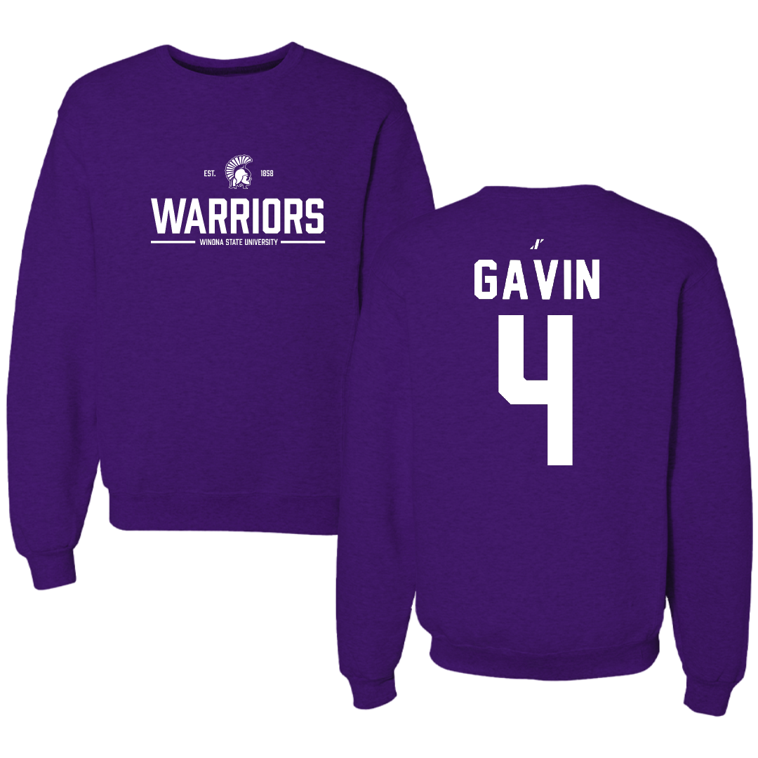 Winona State University Football Purple General Crewneck - #4 Ty Gavin