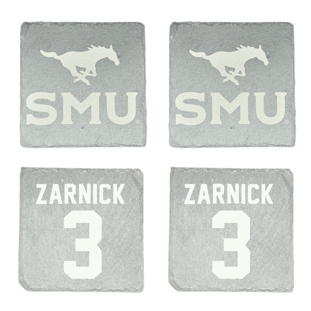 Southern Methodist University Soccer Stone Coaster (4 Pack)  - #3 Owen Zarnick