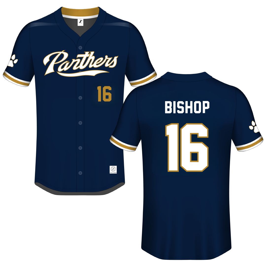 Florida International University Blue Button-Down Jersey - #16 Jaydon Bishop