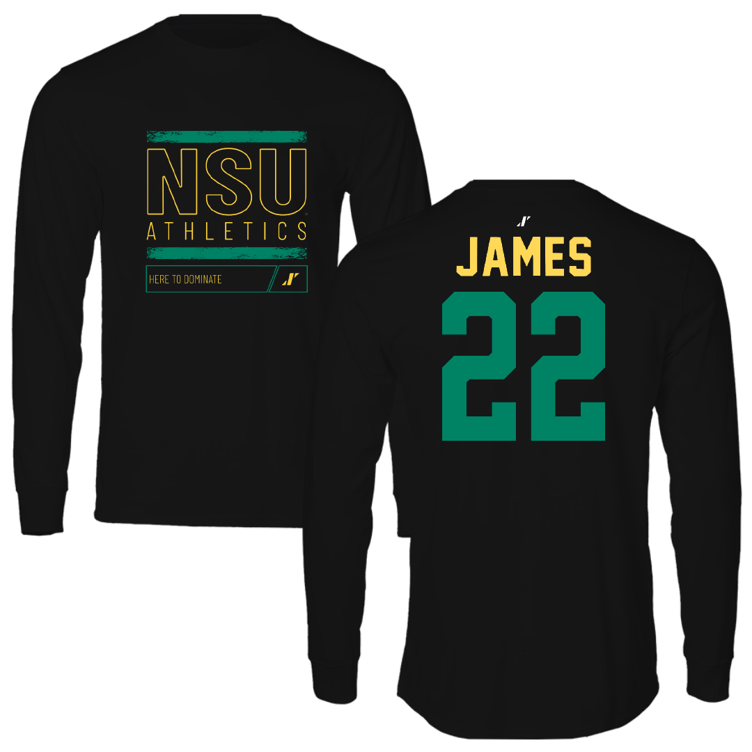 Norfolk State University Football Black Dominate Long Sleeve - #22 Andrew James