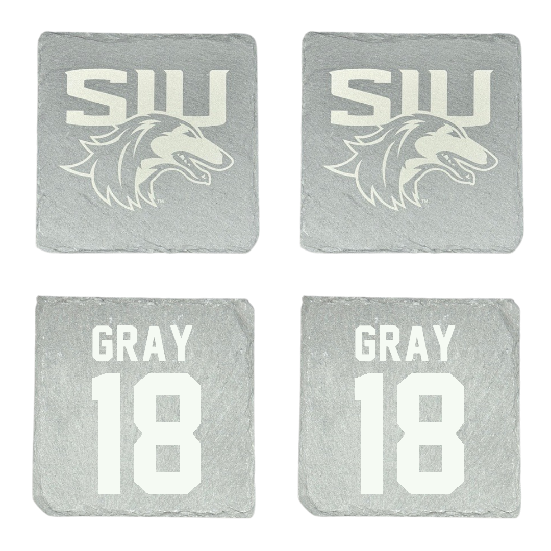 Southern Illinois University at Carbondale Baseball Stone Coaster (4 Pack)  - #18 Hesston Gray