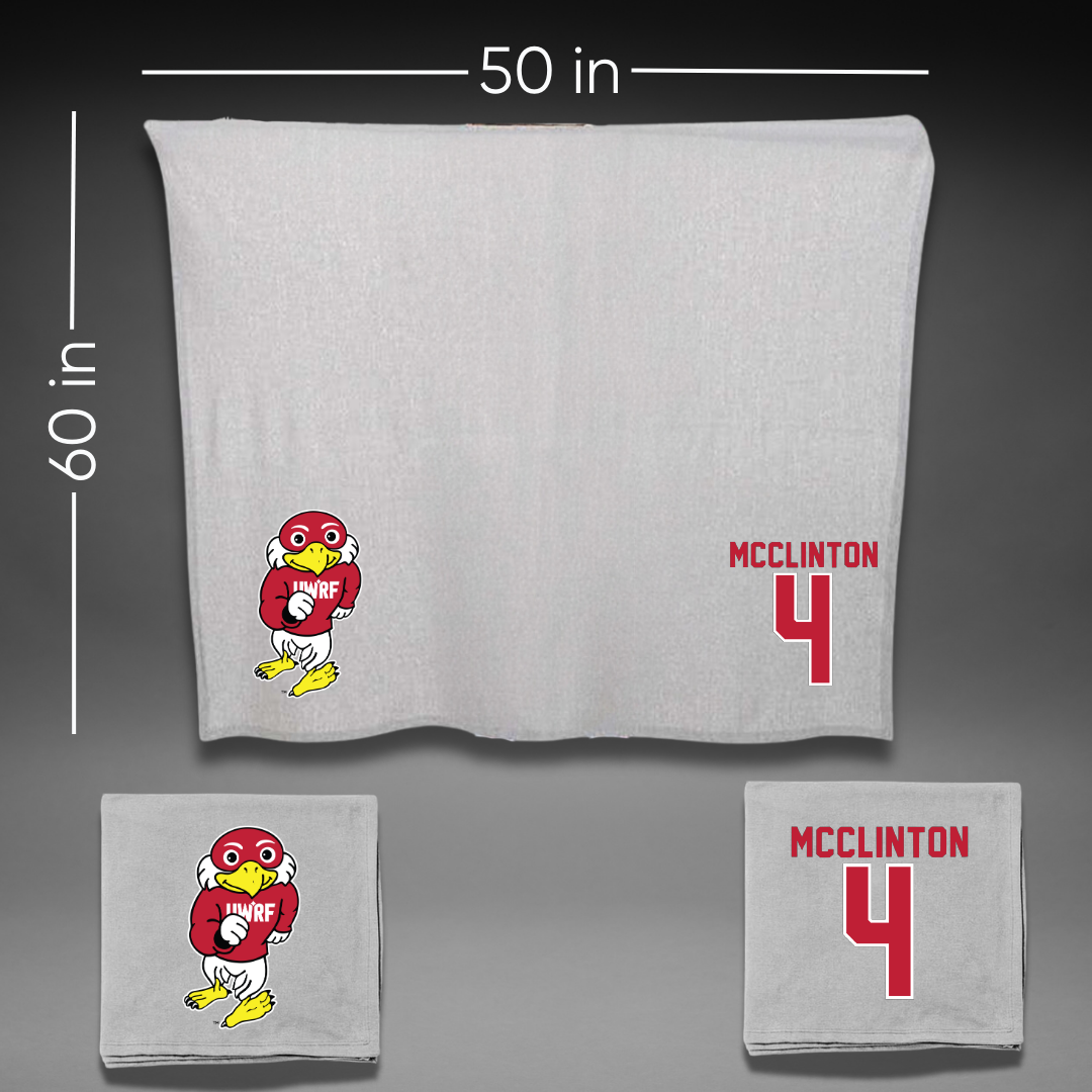 University of Wisconsin-River Falls Soccer Gray Blanket - #4 Aliviah McClinton