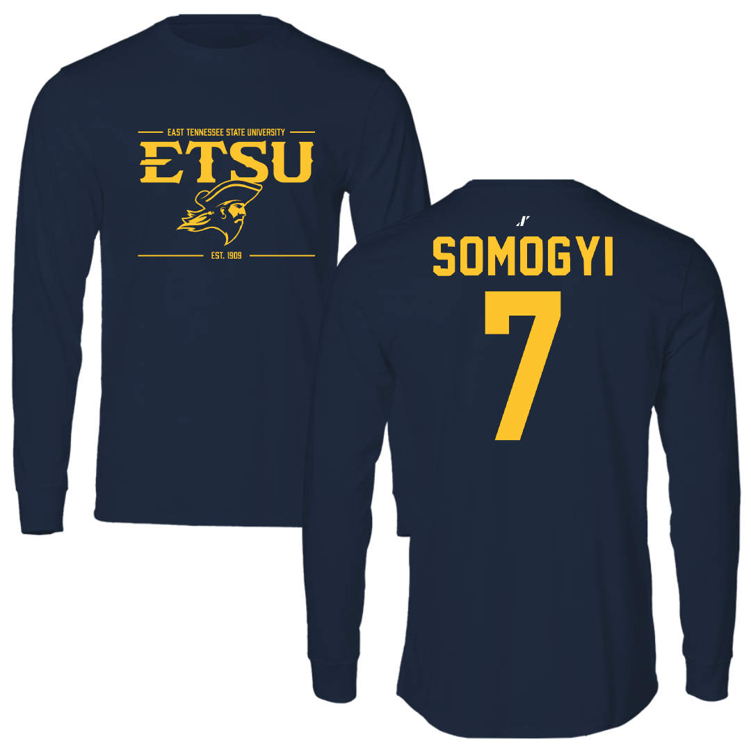 East Tennessee State University Soccer Navy General Performance Long Sleeve - #7 Sydney Somogyi