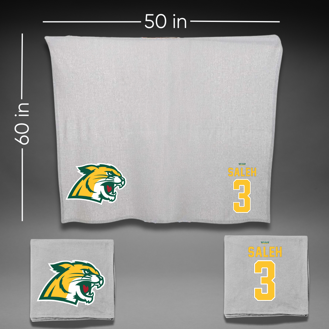 Northern Michigan University Football Gray Blanket - #3 Adam Saleh