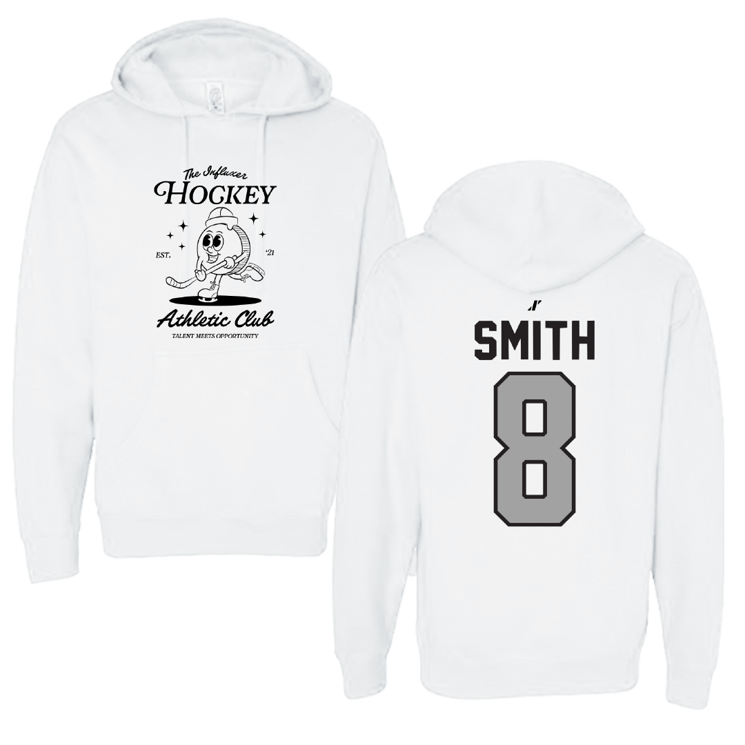 Ice Hockey White Influxer Athletic Club Hoodie - #8 Dylan Smith