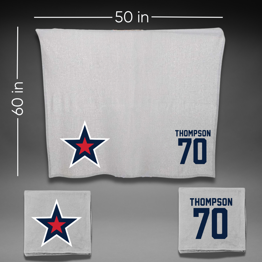 Robert Morris University Football Gray Blanket - #70 Dante Thompson