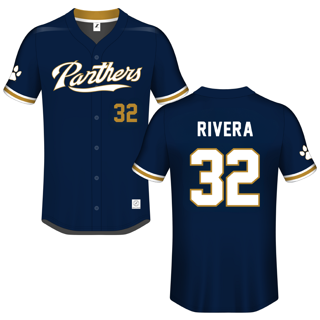 Florida International University Blue Button-Down Jersey - #32 Nelson Rivera