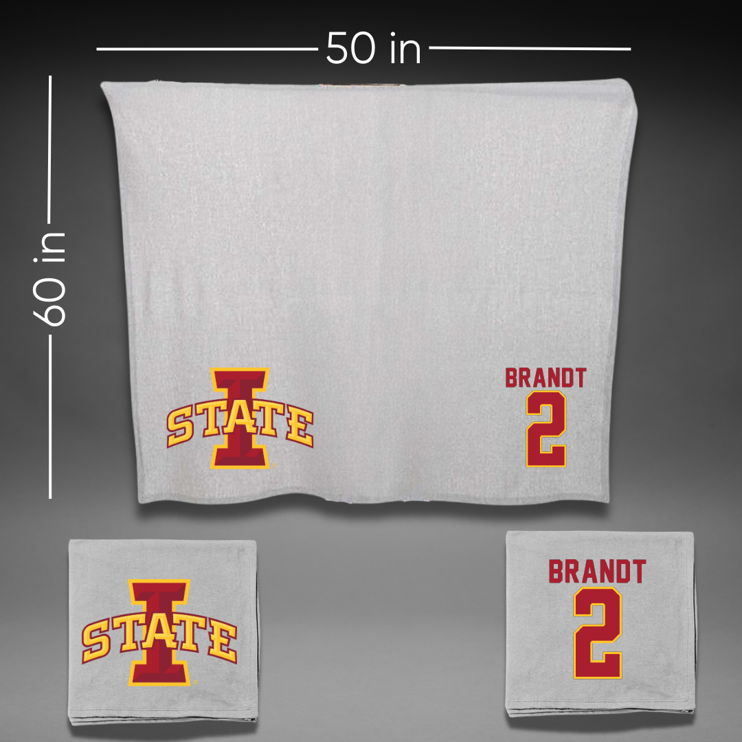 Iowa State University Volleyball Gray Blanket - #2 Morgan Brandt