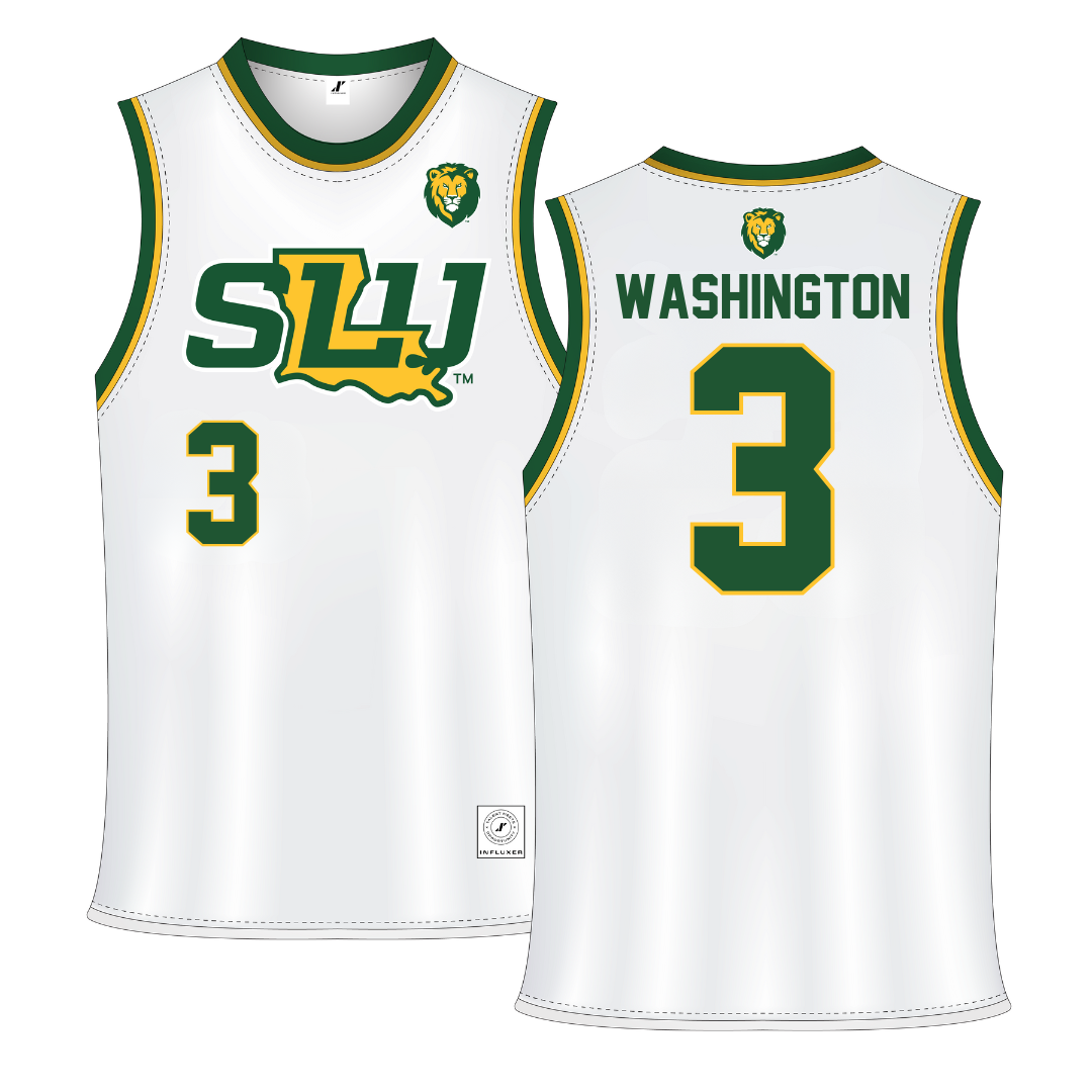Southeastern Louisiana University White Basketball Jersey - #3 Allasia Washington