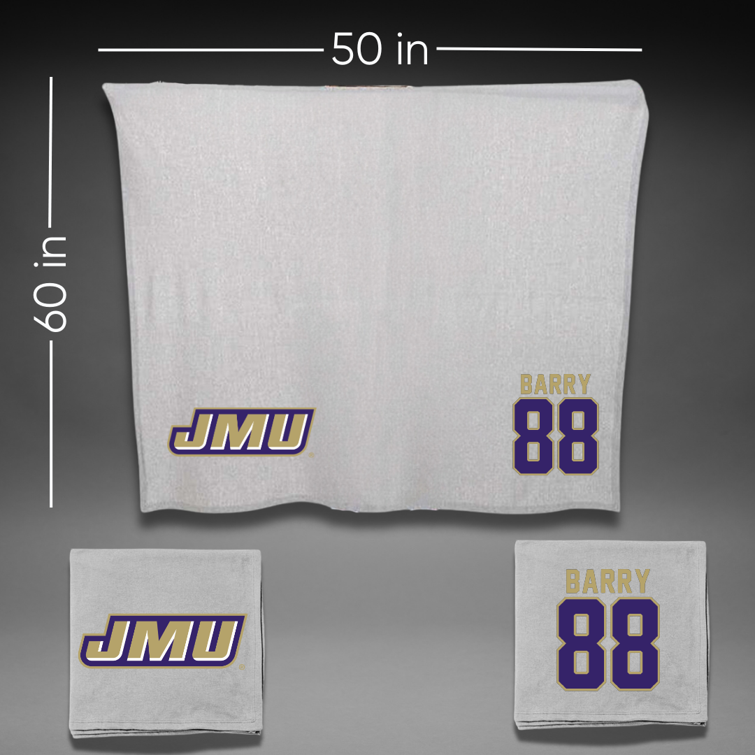 James Madison University Football Gray Blanket - #88 Ibrahim Barry