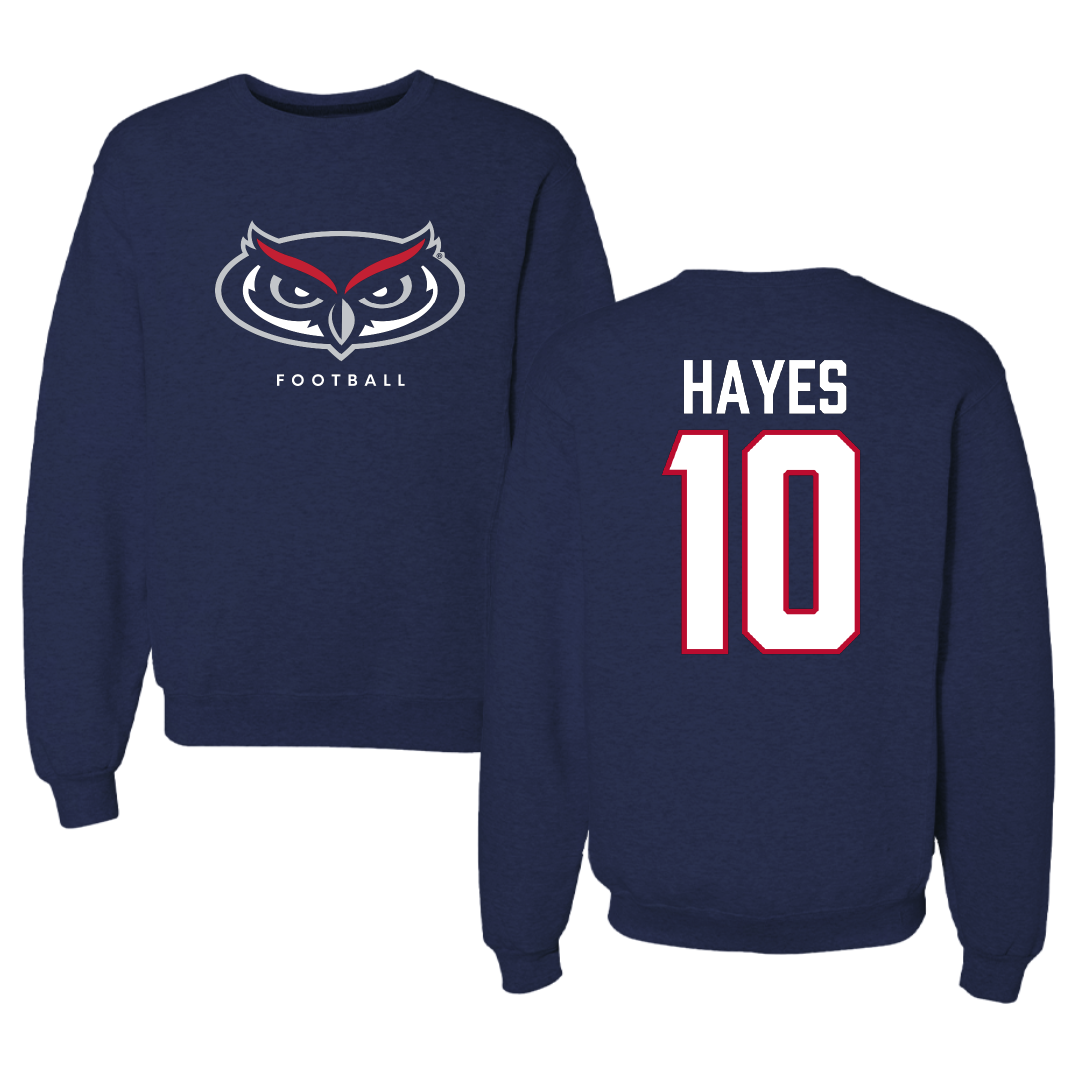 Florida Atlantic University Football Navy Mascot Crewneck - #10 Omari Hayes