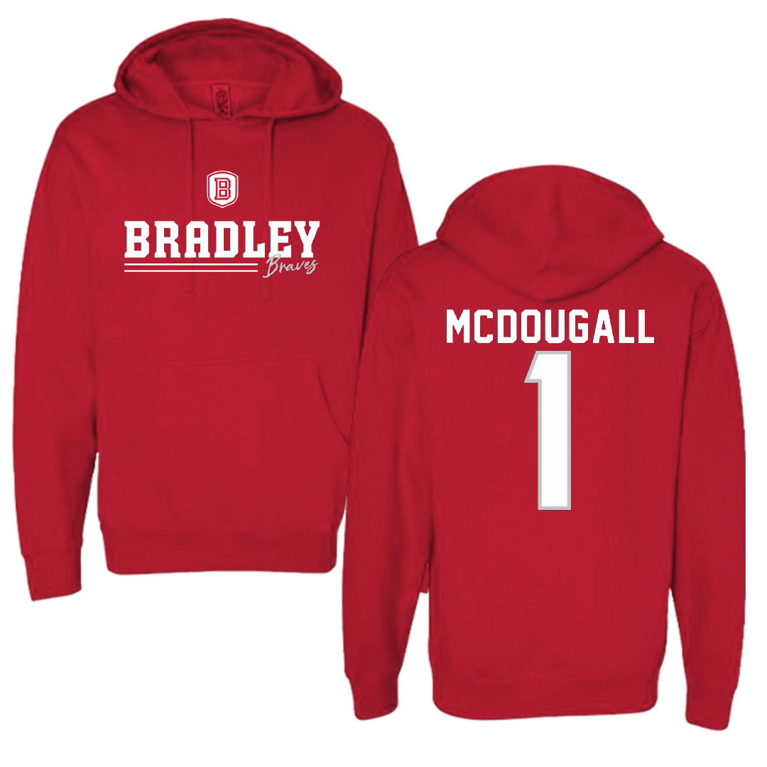 Bradley University Basketball Red General Hoodie - #1 Claire McDougall