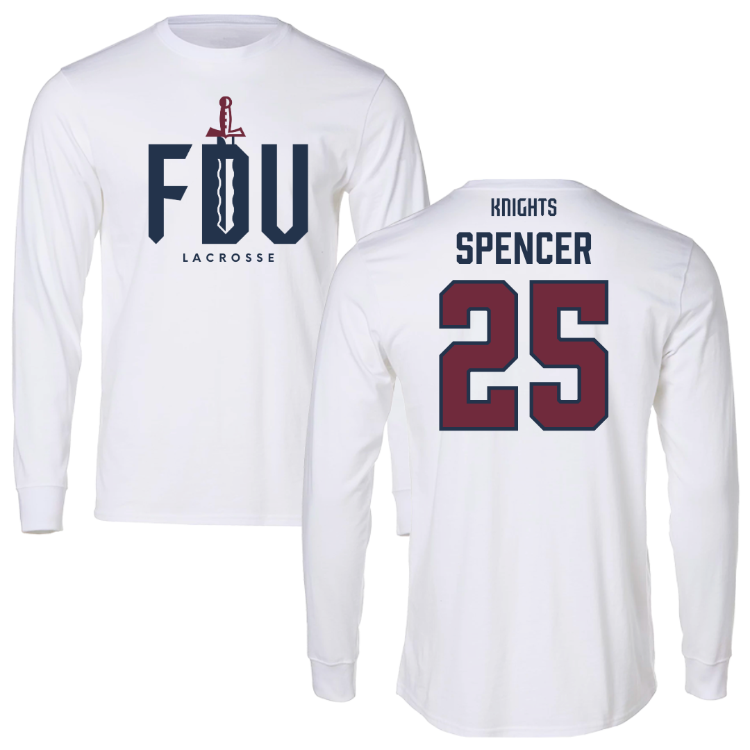 Fairleigh Dickinson University-Metropolitan Campus Lacrosse White Long Sleeve - #25 Jenny Spencer