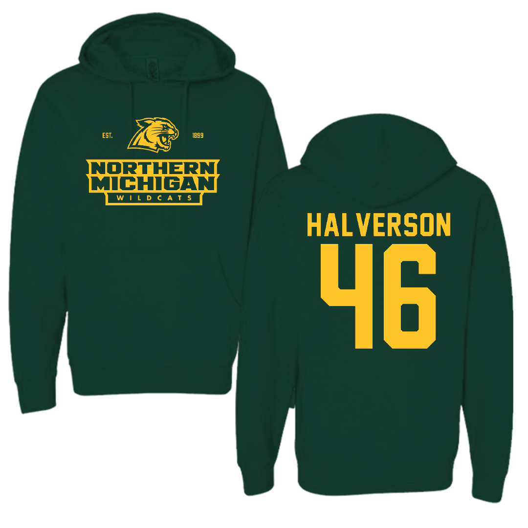 Northern Michigan University Football Forest Green General Hoodie - #46 Owen Halverson