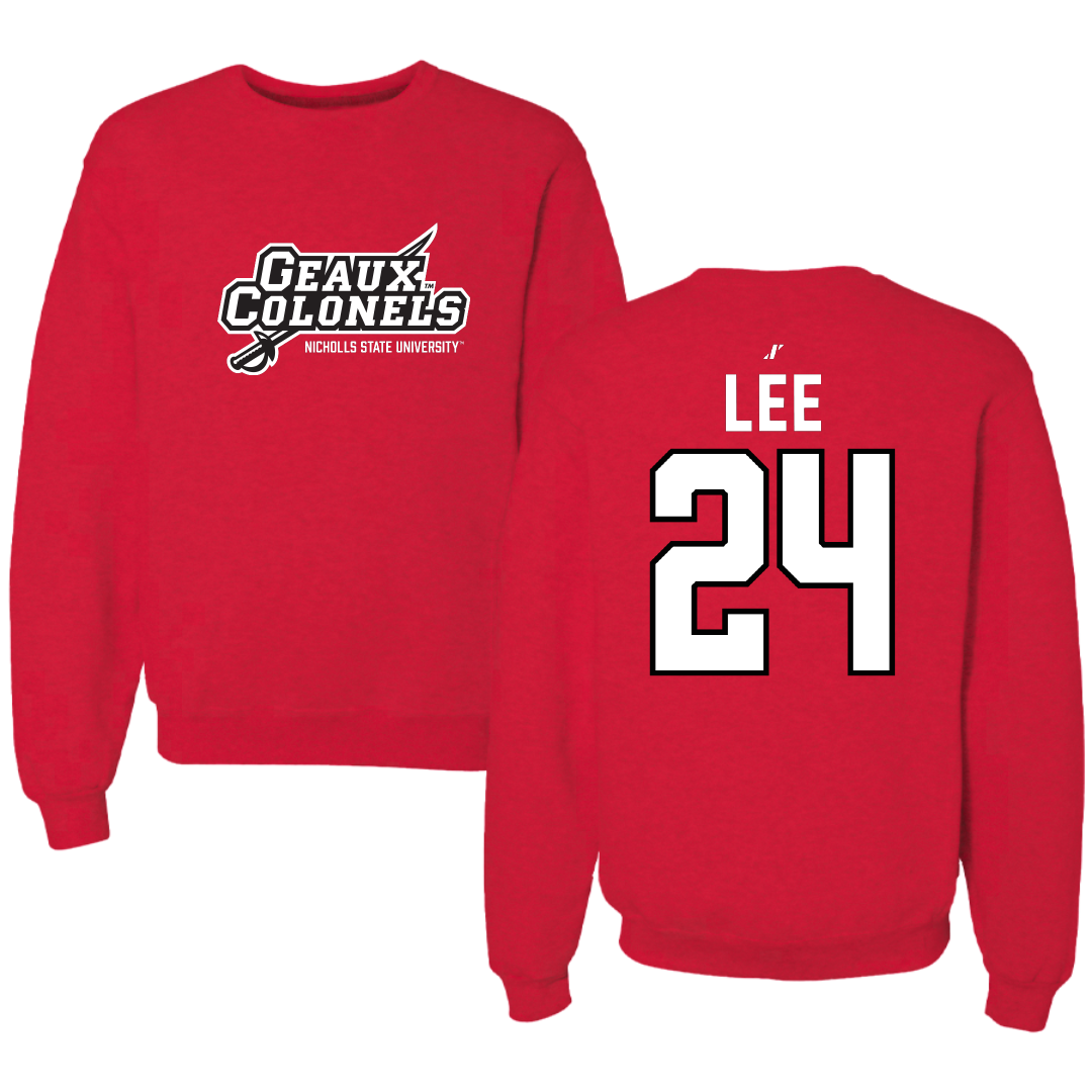 Nicholls State University Basketball Red General Crewneck - #24 Khia Lee