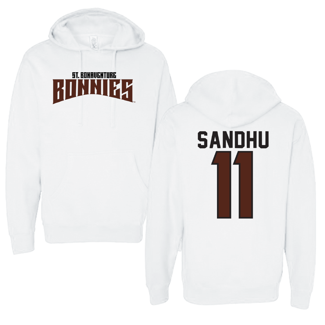 St. Bonaventure University Soccer White Classic Hoodie - #11 Ishana Sandhu