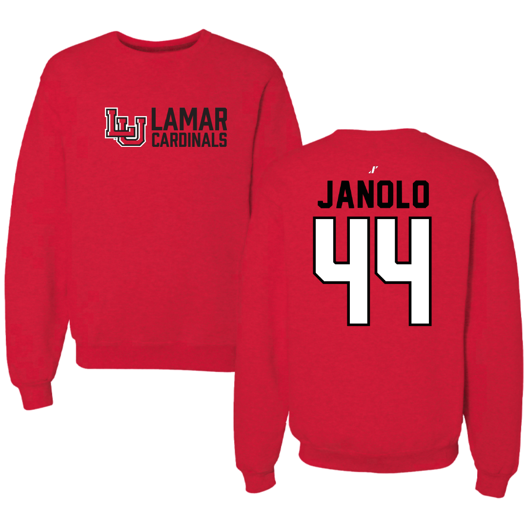 Lamar University Soccer Red General Crewneck - #44 Maddie Janolo