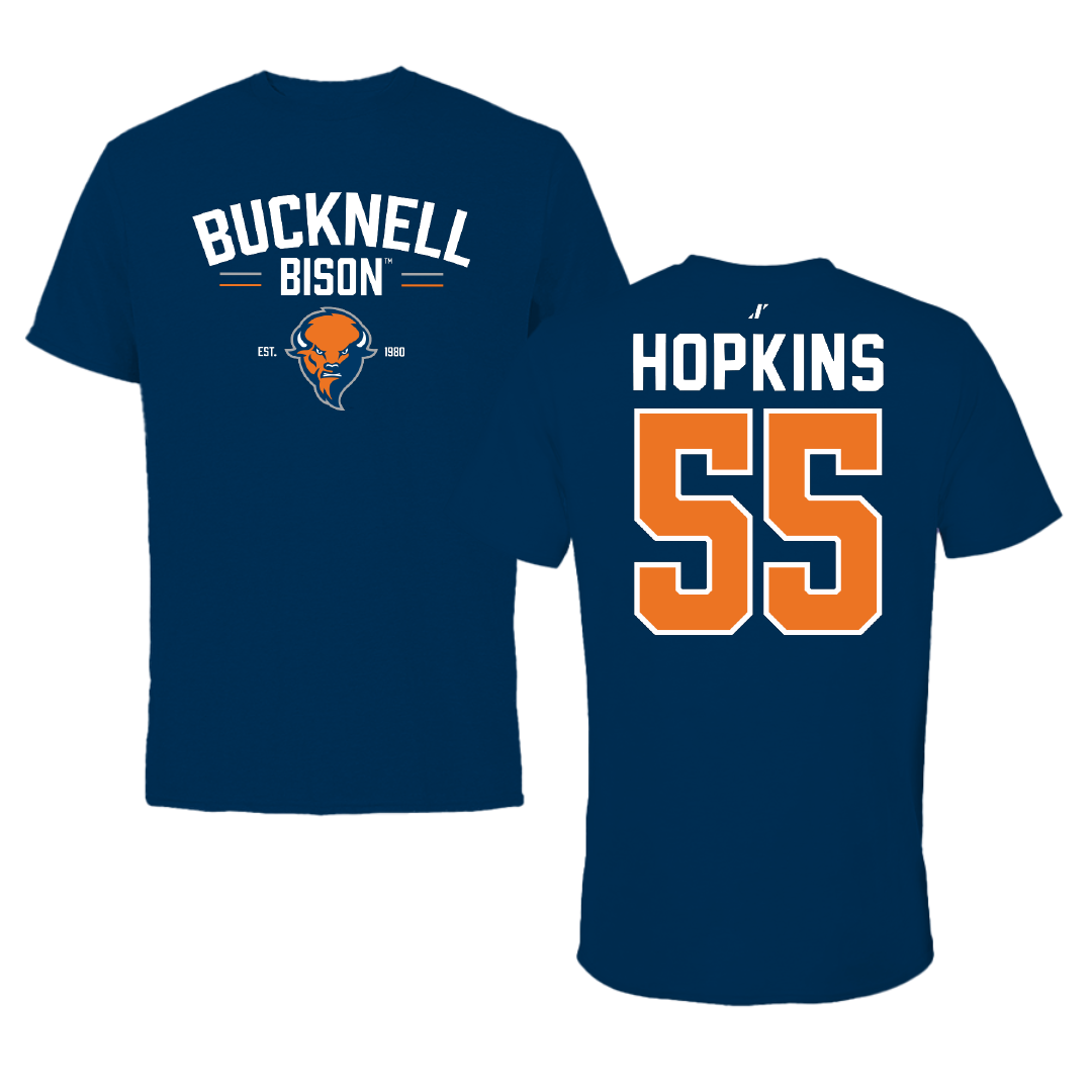 Bucknell University Lacrosse Navy General Performance Tee - #55 Will Hopkins