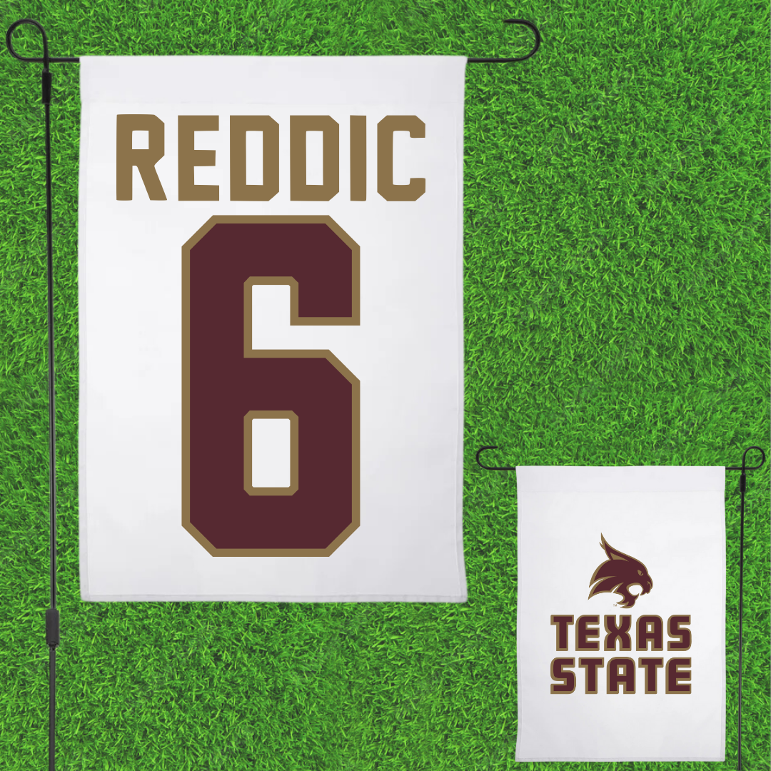 Texas State University Soccer White Garden Flag - #6 Grace Reddic