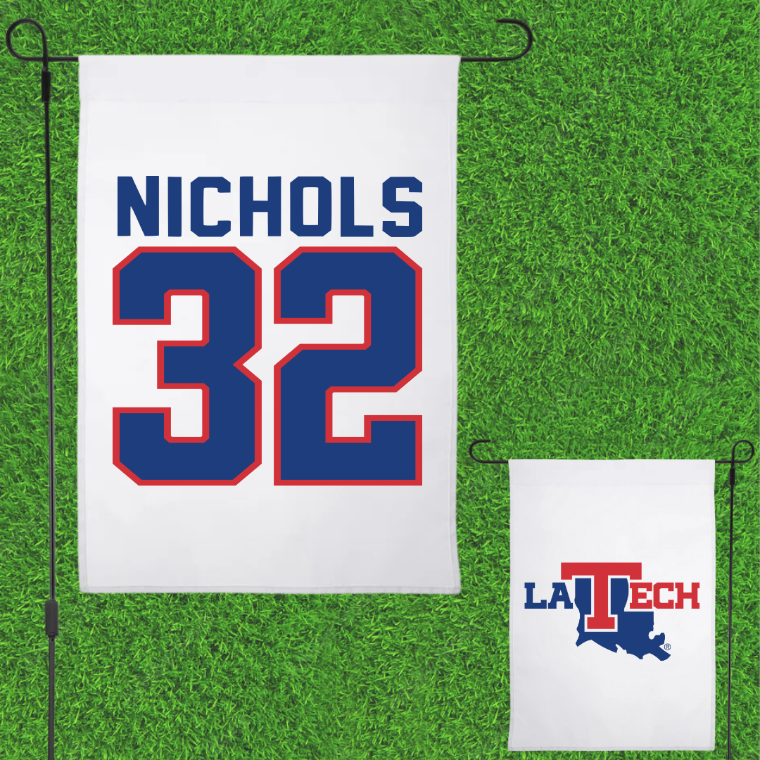 Louisiana Tech University Baseball White Garden Flag - #32 Luke Nichols