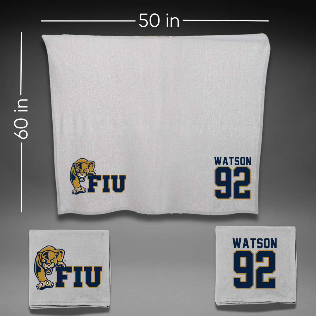 Florida International University Football Gray Blanket - #92 Nicholas Watson