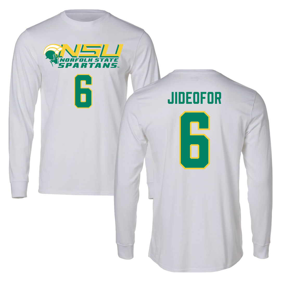 Norfolk State University Volleyball White Performance Long Sleeve - #6 Adlene Jideofor