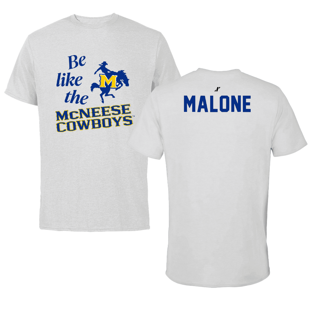McNeese State University Beach Volleyball Light Gray Be Like Us Performance Tee - McKenna Malone