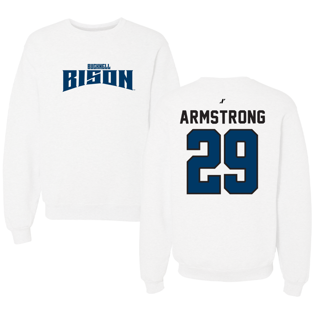 Bucknell University Lacrosse White Classic Crewneck - #29 Thomas Armstrong