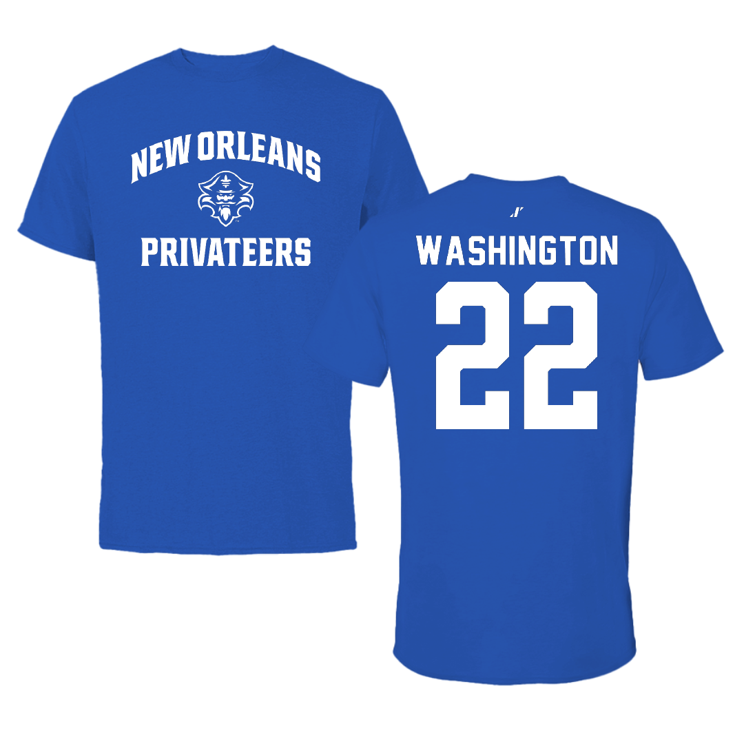 University of New Orleans Basketball Blue General Performance Tee - #22 Darrius Washington