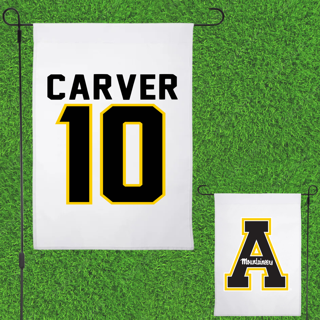 Appalachian State University Basketball White Garden Flag - #10 Emily Carver