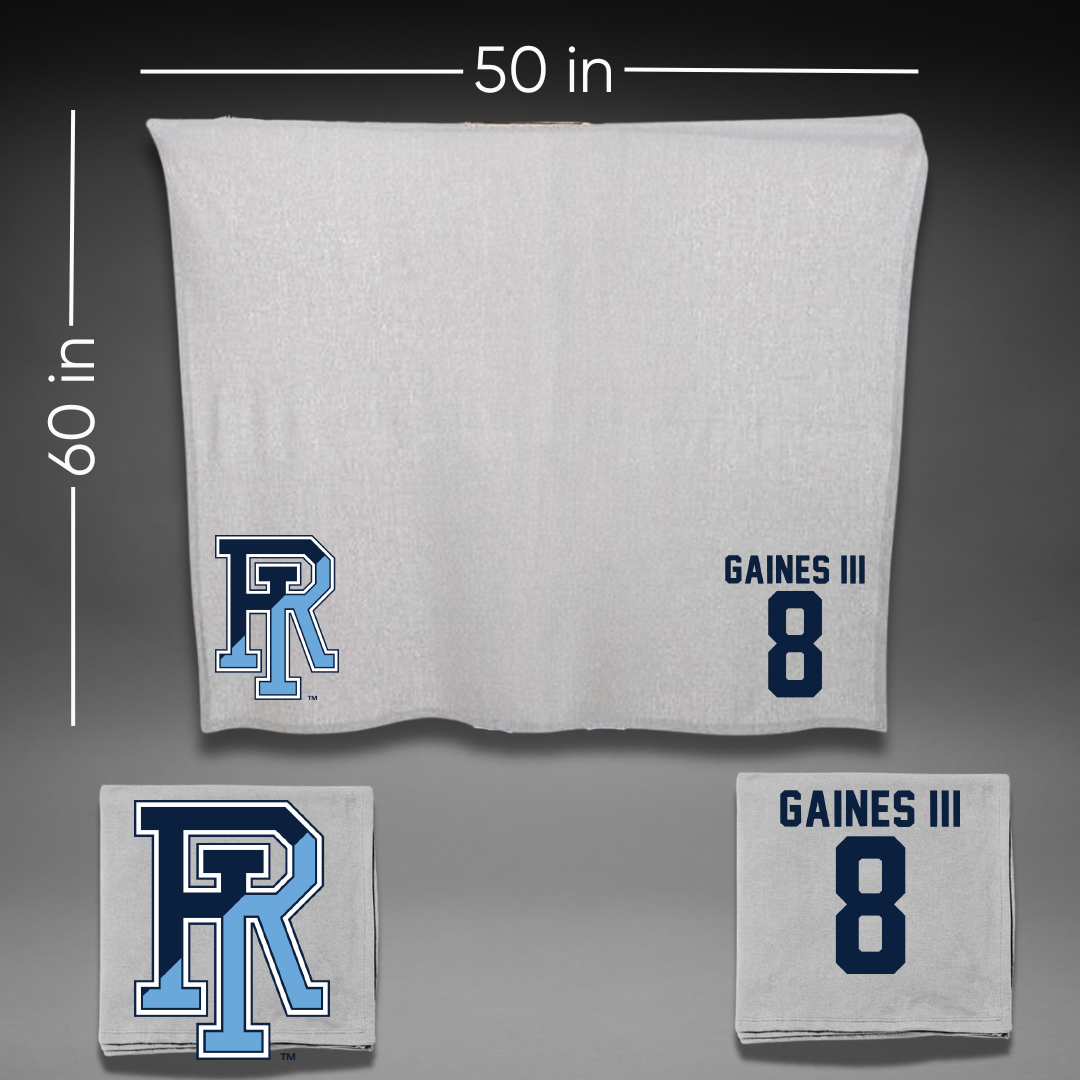 University of Rhode Island Football Gray Blanket - #8 Greg Gaines III