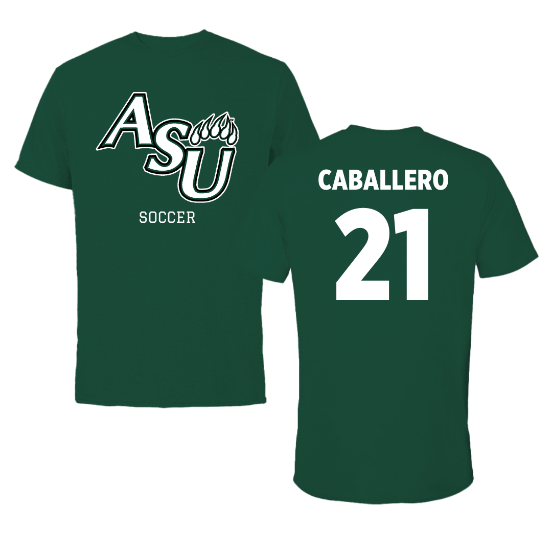 Adams State University Soccer Green Performance Tee - #21 Karlee Caballero