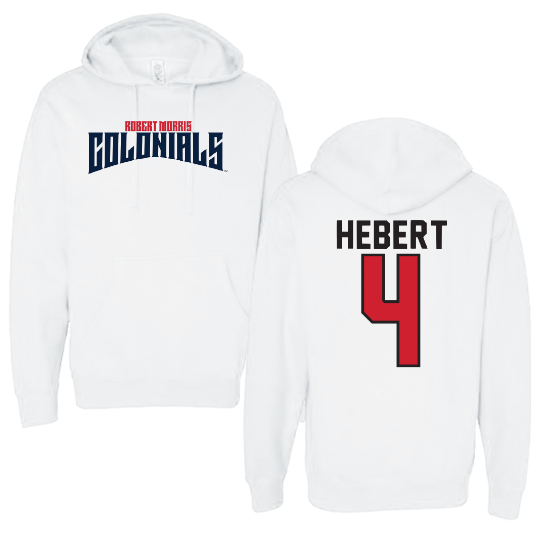Robert Morris University Ice Hockey White Classic Hoodie - #4 Allyson Hebert