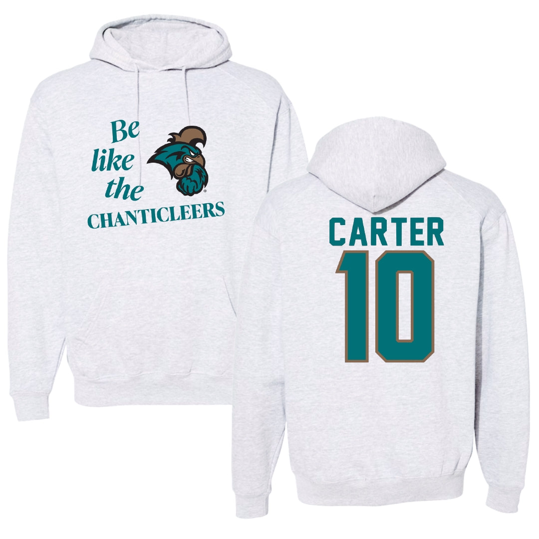 Coastal Carolina University Basketball Light Gray Be Like Us Hoodie - #10 Dalanna Carter