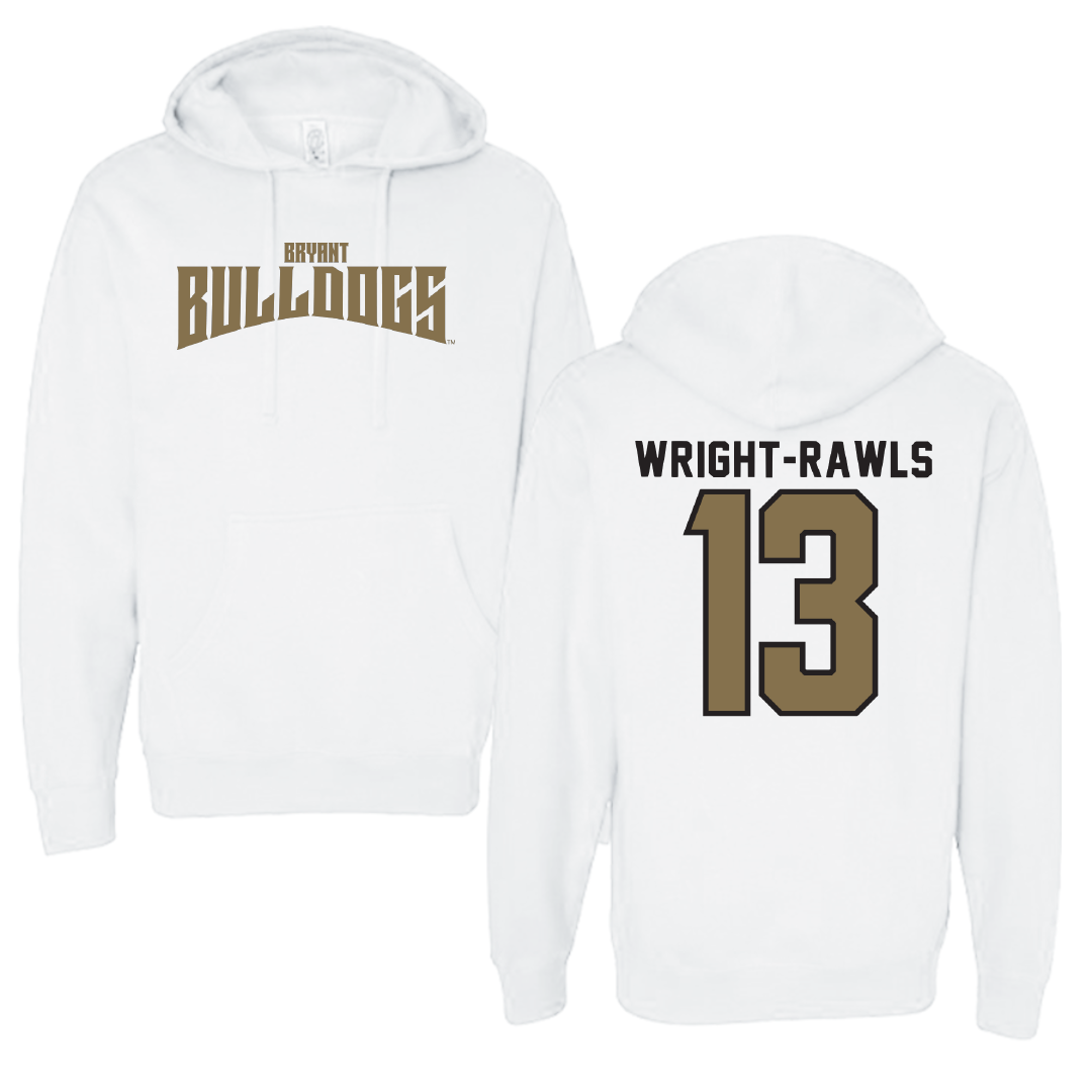 Bryant University Football White Classic Hoodie - #13 Taylor Wright-Rawls