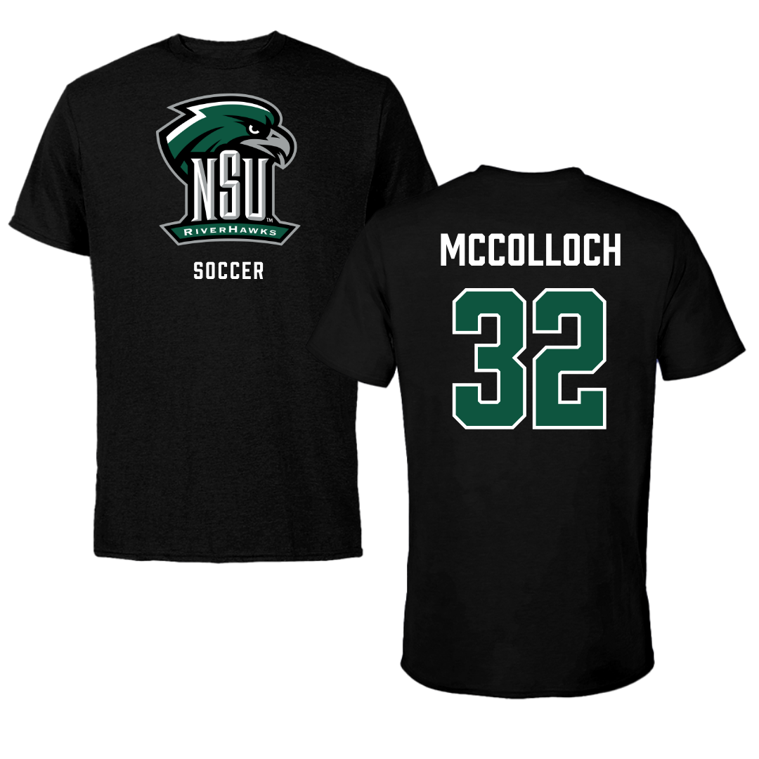 Northeastern State University Soccer Black NSU Performance Tee - #32 Cameron McColloch