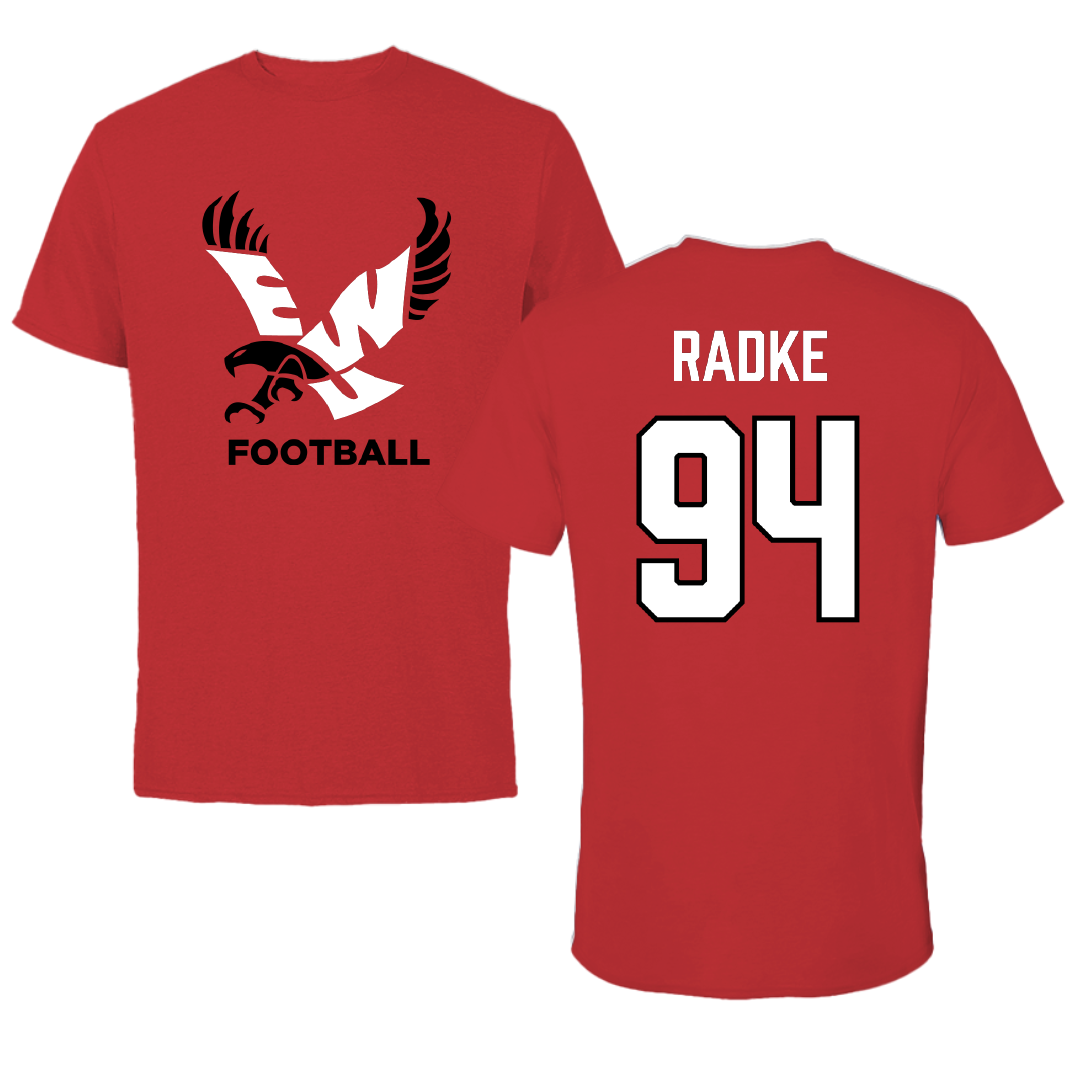 Eastern Washington University Football Red Performance Tee - #94 Jaden Radke