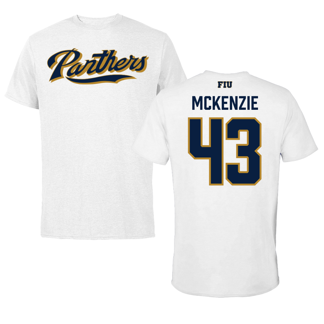 Florida International University Baseball White Tee - #43 Jacob McKenzie