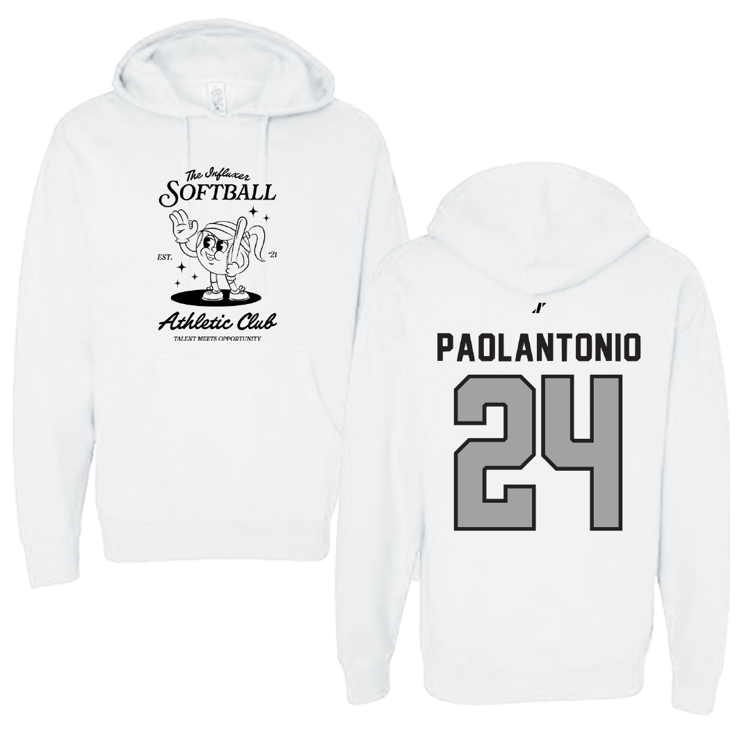 Softball White Influxer Athletic Club Hoodie - #24 Caroline Paolantonio
