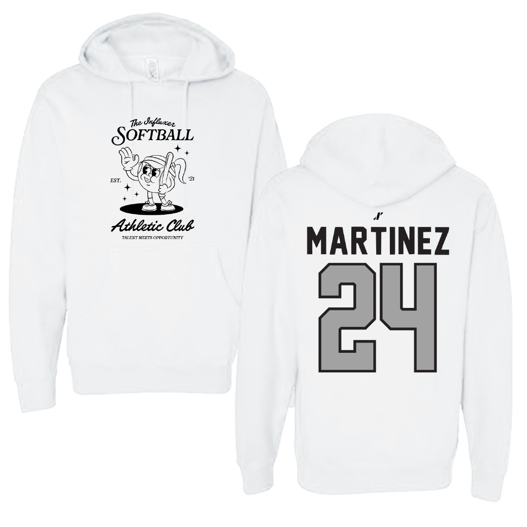 Softball White Influxer Athletic Club Hoodie - #24 Andrea Martinez
