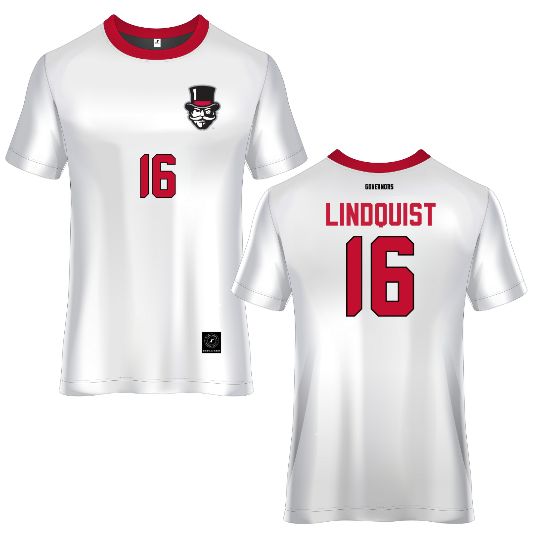 Austin Peay State University White Soccer Jersey - #16 Haley Lindquist