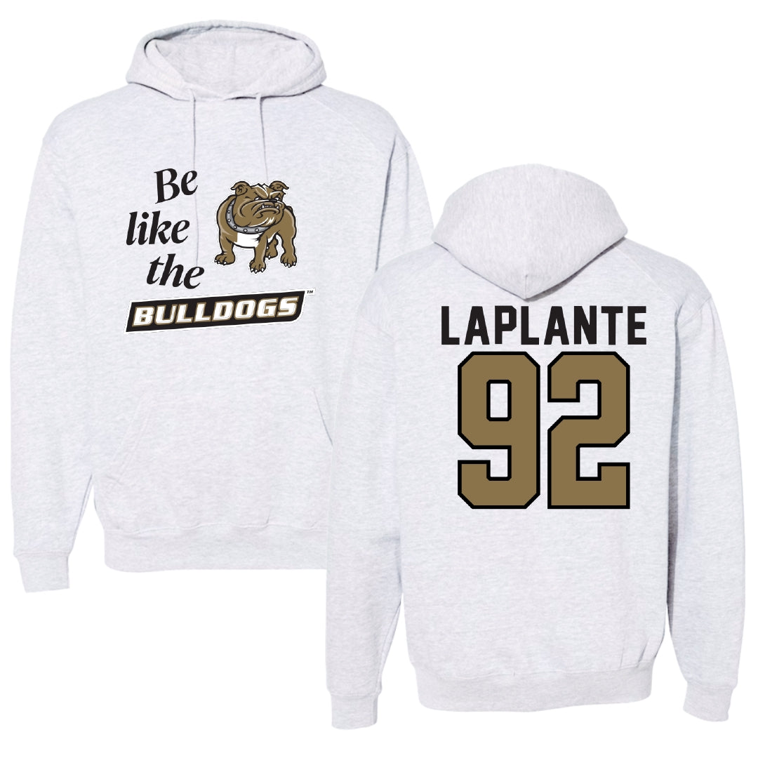 Bryant University Football Light Gray Be Like Us Hoodie - #92 Nathan LaPlante