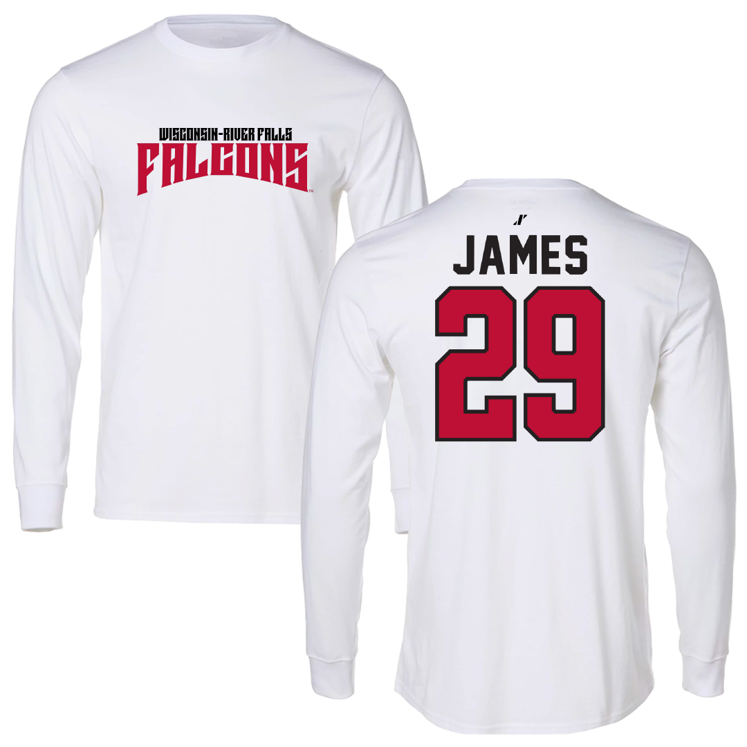 University of Wisconsin-River Falls Soccer White Classic Performance Long Sleeve - #29 Haley James